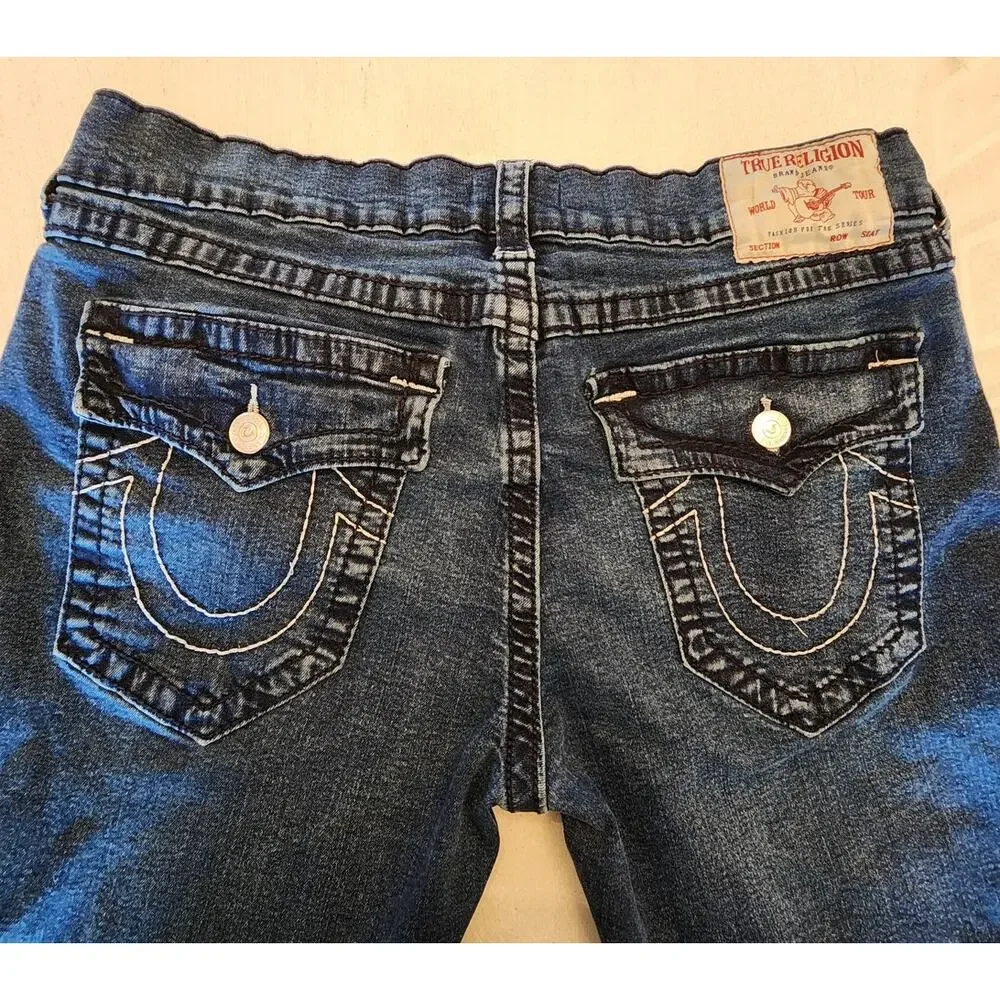 True Religion Men's Denim Ricky Straight Jean SZ 36 Flap Pockets